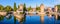 Panoramic view of the Ponts Couverts in Strasbourg, France