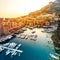 Panoramic view of Port de Fontvieille in Monaco. Azur coast.