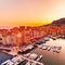 Panoramic view of Port de Fontvieille in Monaco. Azur coast.