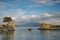 Panoramic view of the port of Nafpaktos town, Greece