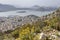 Panoramic view of the port of Perama region Greece and the Salamina island from high