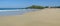 Panoramic view Porthmeor beach in St. Ives, UK.