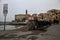 Panoramic view of the Porticciolo di Nervi on a cloudy day in early spring