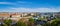 Panoramic view of Prague bridges over Vltava river from Letna Pa