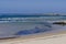 Panoramic view of Praia de Moledo beach and Forte da Insua fortress. Municipality of Caminha, Portugal.