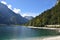 Panoramic view of Predil Lake in Italy