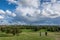 Panoramic view of Primrose Hill park in London during the begining of autumn