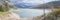 Panoramic view on pristine alpine lake and mountain on its end, Jasper N.Park, Canada