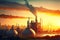 panoramic view of propane chemical plant in morning industry background