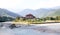 The panoramic view of Punakha Dzong at Punakha, Bhutan.