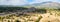 Panoramic view of the Pyramid of the Moon and the Avenue of the Dead at Teotihuacan in Mexico