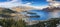 Panoramic view of Queenstown from Skyline, overlooking the Remarkables mountain in New Zealand