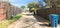 Panoramic view quiet back alley in residential area near Dallas, Texas