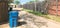 Panoramic view quiet back alley in residential area near Dallas, Texas