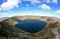 Panoramic view of Quilotoa crater lake, Ecuador