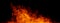 Panoramic view realistic isolated fire flame effect for decoration and covering on black background. Stock illustration