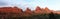 Panoramic view of red-rock buttes ridge near Sedona at sunset, Arizona