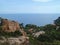 Panoramic view and red rocks