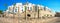 Panoramic view of residential houses and fortified wall in old town Peniscola. Castellon province, Spain