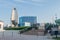 Panoramic view with Revolution Monument, hotel Rzeszow and Bernardine gardens