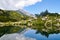 Panoramic view of Ribno lake in Pirin mountains