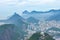 Panoramic view Rio de Janeiro beach and hills