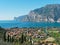 Panoramic view Riva del Garda on lake Italy