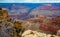 Panoramic view of the river valley and red rocks. Grand Canyon National Park with Colorado river in Arizona, USA