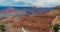 Panoramic view of the river valley and red rocks. Grand Canyon National Park with Colorado river in Arizona, USA