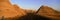 Panoramic view of road going through Badlands National Park in South Dakota