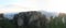 Panoramic view of the rocks and monasteries of Meteora, Greece