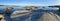 Panoramic view of Rocky Bay and islands of Saint Lawrence Estuary, Cote-Nord, Quebec