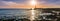 Panoramic view of the rocky shoreline of the Pacific Ocean