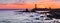 Panoramic view of the rocky shoreline of the Pacific Ocean