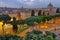 Panoramic view. Rome at sunset - landmark attraction in Italy