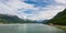 Panoramic view of Romsdalsfjorden and mountains in Norway