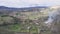 Panoramic view ronda mountain landscape with ruins. puento nuevo bridge view