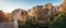 Panoramic view of Ronda Puente Nuevo Bridge at sunset - Ronda, Malaga Province, Andalusia, Spain