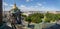 Panoramic view from the roof of St. Isaac`s Cathedral on the historic center of St. Petersburg and the embankment of the Neva Rive