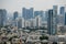 Panoramic view on roofs of Tel-Aviv on the modern buildings bac