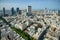 Panoramic view on roofs of Tel-Aviv on the modern buildings background
