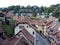 Panoramic view of the rooftops of residential houses in the center of Bern