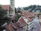 Panoramic view of the rooftops of residential houses in the center of Bern
