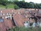 Panoramic view of the rooftops of residential houses in the center of Bern