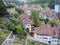 Panoramic view of the rooftops of residential houses in the center of Bern
