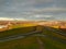 Panoramic view of the Ruhr Metropolis from the Hoheward heap in the city of Herten. The German industrial city of Herten.