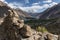 Panoramic view from ruined fort in Hunza valley