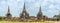 Panoramic view at the ruins of Buddhist Temple Phra Si Sanphet in Ayutthaya, Thailand