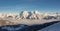 Panoramic view Saalbach hinterglemm steinernes Meer leogang sunset