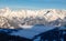 Panoramic view Saalbach hinterglemm steinernes Meer leogang sunset view mountains